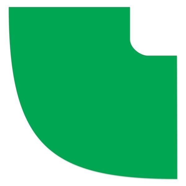 Ergomat DuraStripe Supreme 2in 90 degrees Round Angle Corners Green, 120PK DSV-CR2-G-90Angle-KIT - main